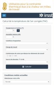 Calcul de la température de l'air corrigée (TAC)